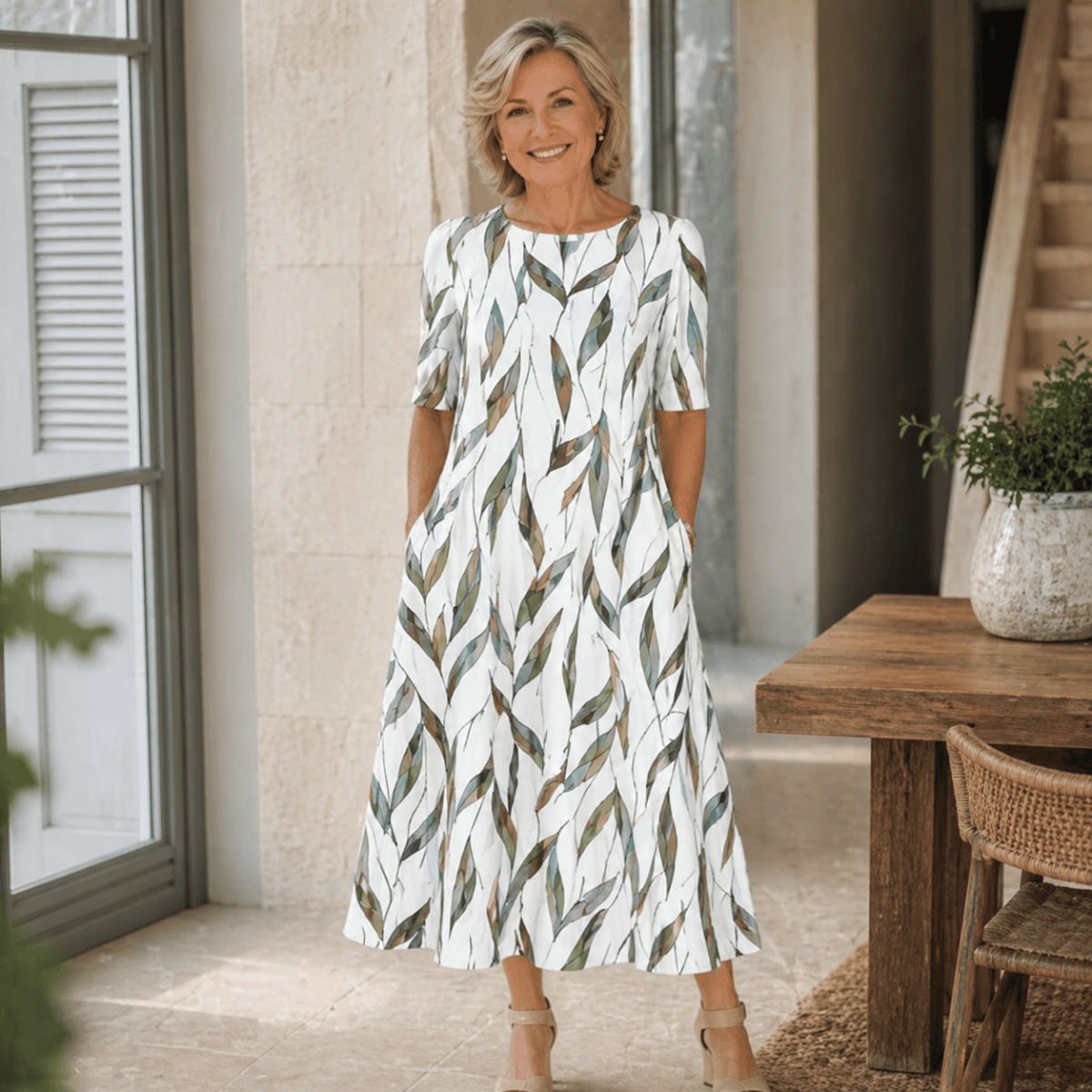 Sarah | Vestido Midi Floral Sem Esforço - Dress | Benedita Lisboa