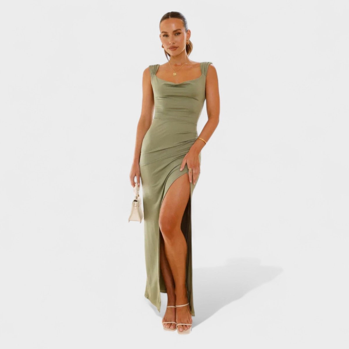 Sarella™ | Vestido comprido com costas abertas e laço - | Benedita Lisboa