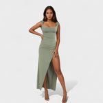Sarella™ | Vestido comprido com costas abertas e laço - | Benedita Lisboa