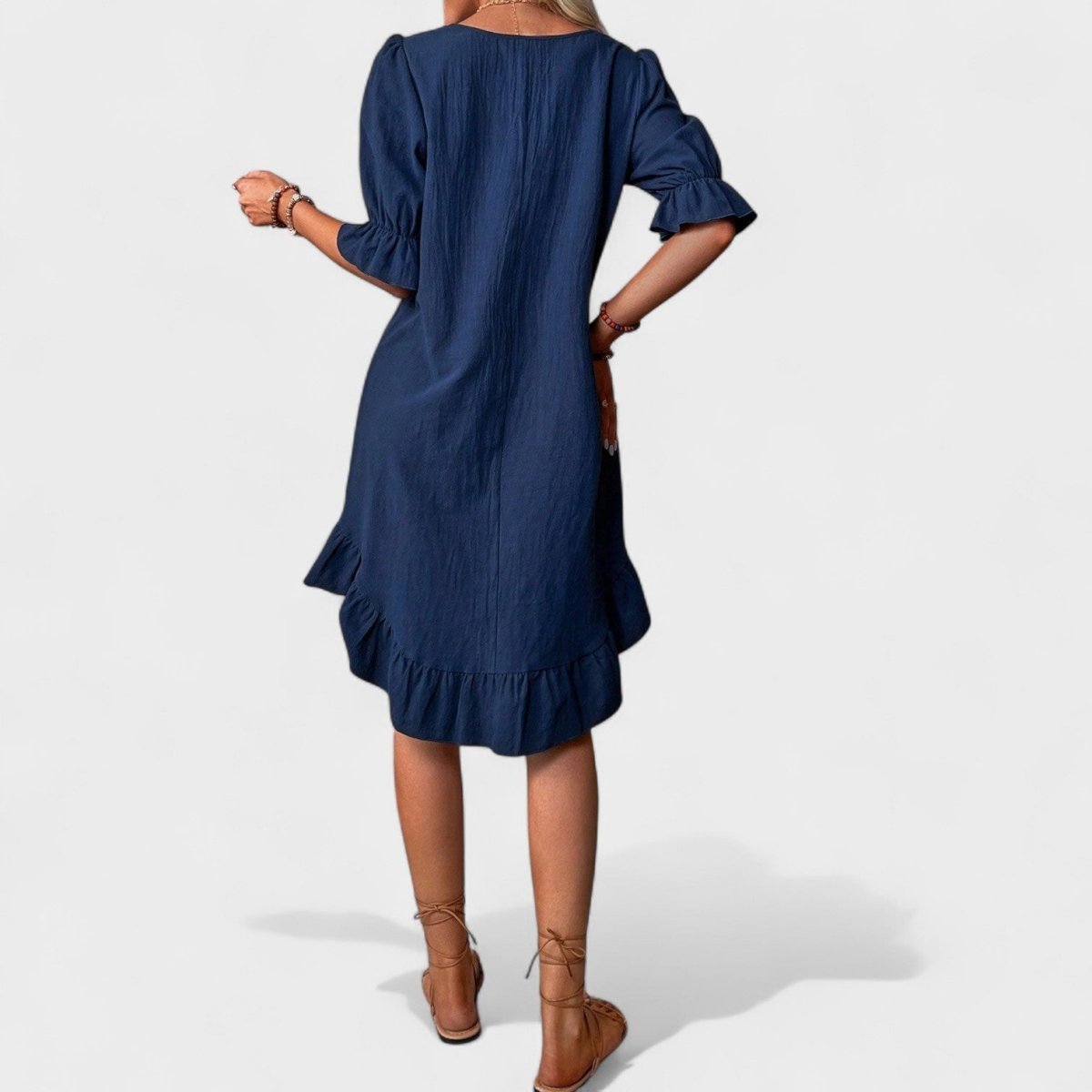 Sassa™ | Vestido casual com folhos - | Benedita Lisboa