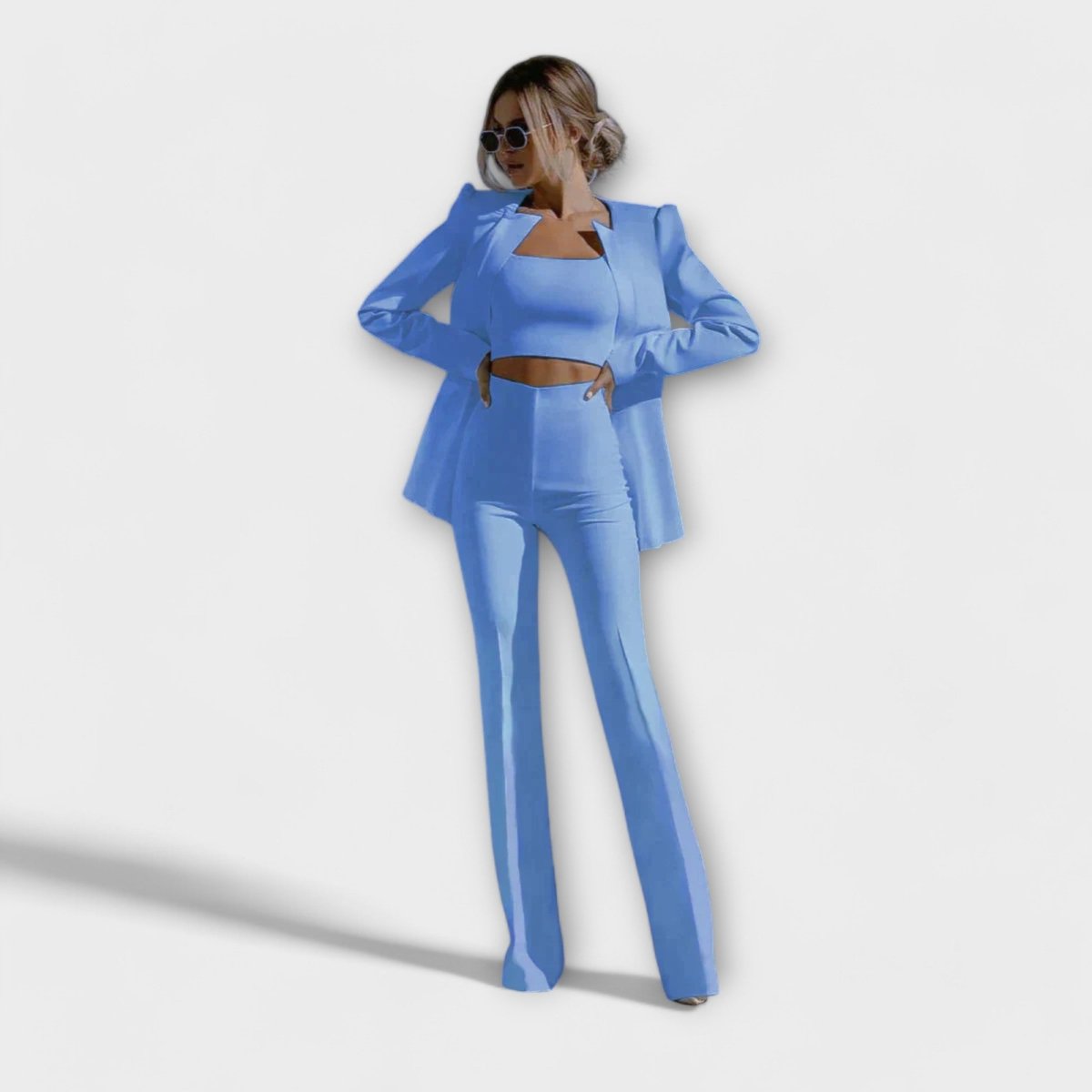 Selina™ | Elegante Conjunto de 3 Peças (Blazer, Top e Calças) - | Benedita Lisboa