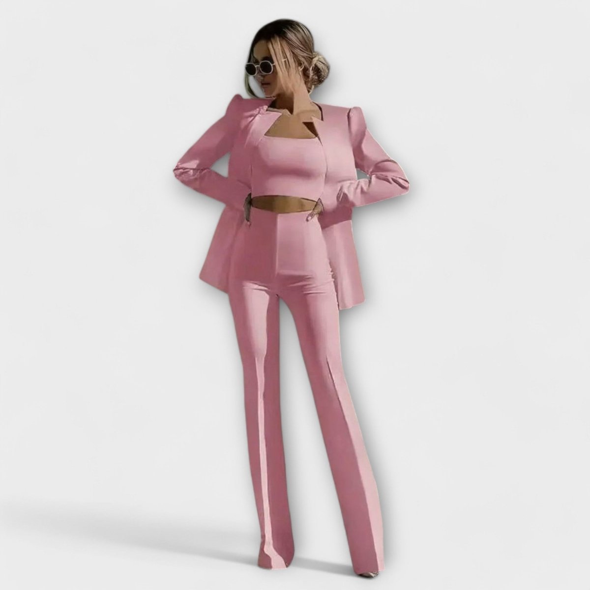 Selina™ | Elegante Conjunto de 3 Peças (Blazer, Top e Calças) - | Benedita Lisboa