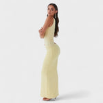 Seranella™ | Vestido maxi assimétrico com recorte - | Benedita Lisboa