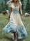 Serena™ | Vestido Maxi Curto Floral Lavanda com Toque Sofisticado - | Benedita Lisboa