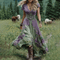 Serena™ | Vestido Maxi Curto Floral Lavanda com Toque Sofisticado - | Benedita Lisboa