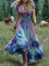 Serena™ | Vestido Maxi Curto Floral Lavanda com Toque Sofisticado - | Benedita Lisboa