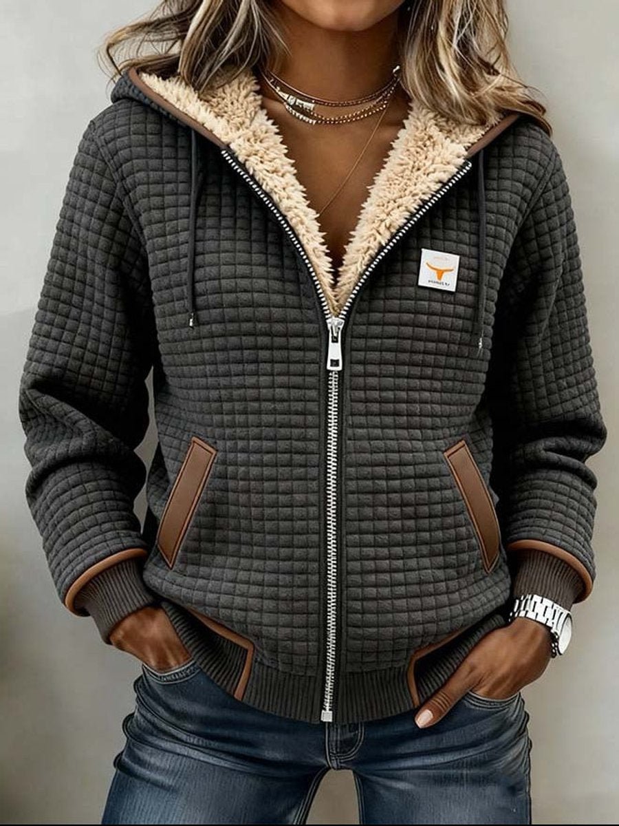 Silvana™ | Sherpa-Lined Quilted Zip-Up Hooded Jacket - | Benedita Lisboa