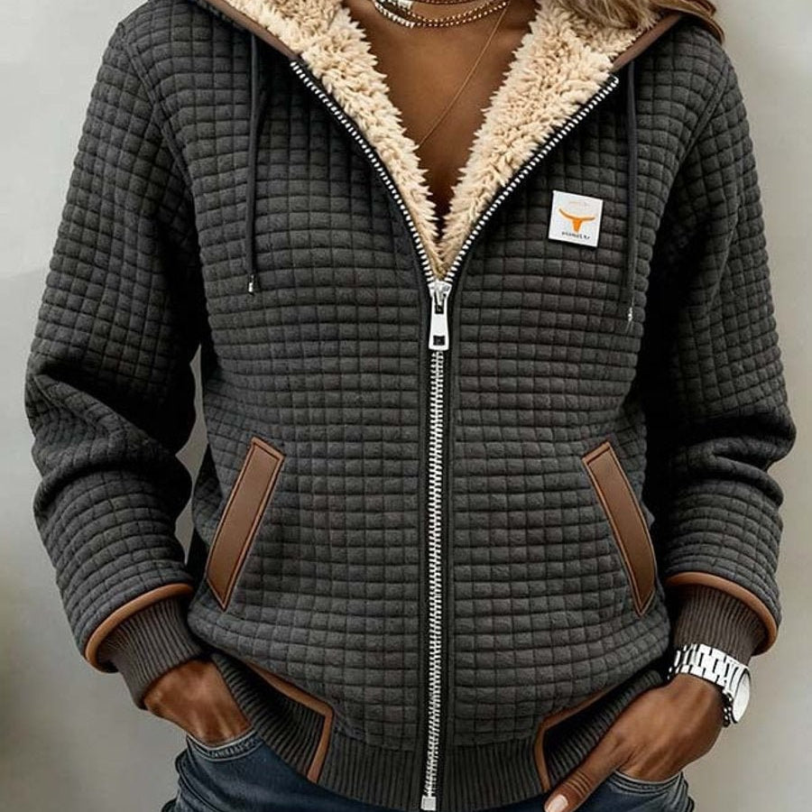 Silvana™ | Sherpa-Lined Quilted Zip-Up Hooded Jacket - | Benedita Lisboa