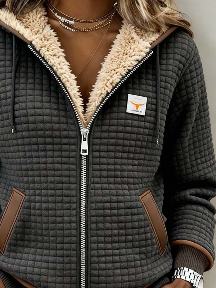 Silvana™ | Sherpa-Lined Quilted Zip-Up Hooded Jacket - | Benedita Lisboa