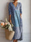 Sílvia™ | Vestido Boho Longo Azul de Retalhos - Vestido | Benedita Lisboa