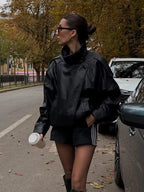 CARLA™ | Casaco de Pele Assimétrico Feminino