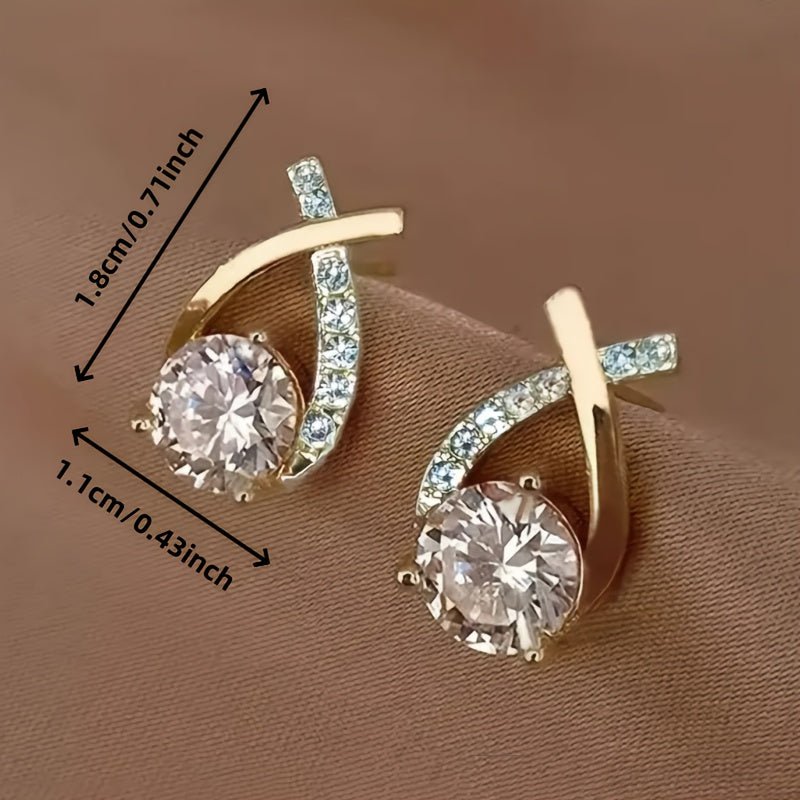 Soledad - Brincos com Cruz Dourada e Zircón - Earrings | Benedita Lisboa