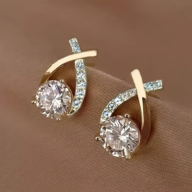 Soledad - Brincos com Cruz Dourada e Zircón - Earrings | Benedita Lisboa