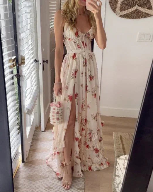 Sónia™ | Vestido midi com padrão floral - | Benedita Lisboa