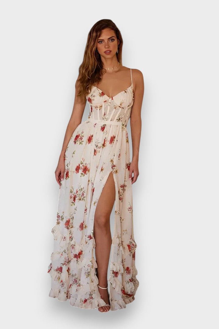 Sónia™ | Vestido midi com padrão floral - | Benedita Lisboa