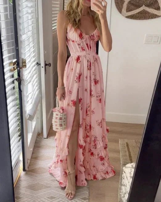Sónia™ | Vestido midi com padrão floral - | Benedita Lisboa