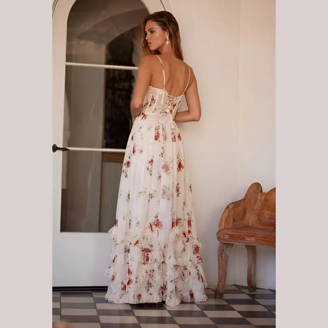 Sónia™ | Vestido midi com padrão floral - | Benedita Lisboa