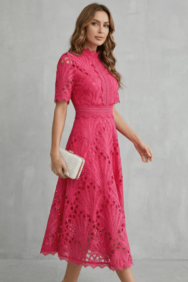 Susana™ | Vestido Midi de Renda Super Elegante - Midi Dresses | Benedita Lisboa