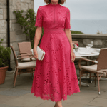 Susana™ | Vestido Midi de Renda Super Elegante - Midi Dresses | Benedita Lisboa