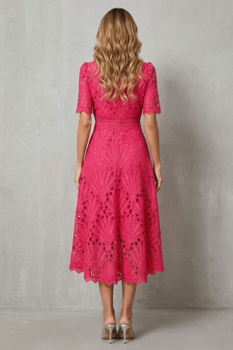 Susana™ | Vestido Midi de Renda Super Elegante - Midi Dresses | Benedita Lisboa