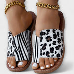 Tareyja™ | Sandálias bicolores com estampado de leopardo - | Benedita Lisboa