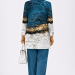 Tatiana™ | Conjunto de 3 Peças Mármore Azul e Dourado - | Benedita Lisboa