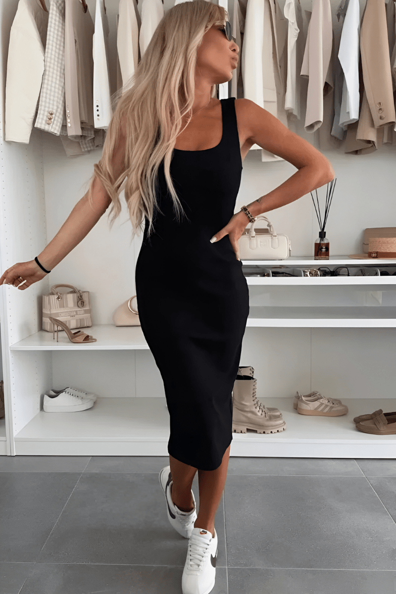 Tatiana™ | Conjunto de Vestido Midi & Cardigan - | Benedita Lisboa