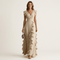 Tatiana™ | Vestido Maxi com Decote em V e Mangas Fluídas em Camadas, Super Elegante - | Benedita Lisboa