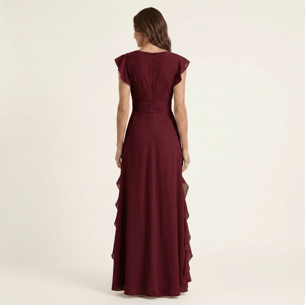 Tatiana™ | Vestido Maxi com Decote em V e Mangas Fluídas em Camadas, Super Elegante - | Benedita Lisboa