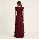 Tatiana™ | Vestido Maxi com Decote em V e Mangas Fluídas em Camadas, Super Elegante - | Benedita Lisboa