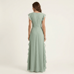 Tatiana™ | Vestido Maxi com Decote em V e Mangas Fluídas em Camadas, Super Elegante - | Benedita Lisboa