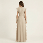 Tatiana™ | Vestido Maxi com Decote em V e Mangas Fluídas em Camadas, Super Elegante - | Benedita Lisboa