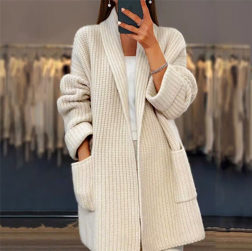 Teresa™ | Cardigan de Malha com Bolsos - | Benedita Lisboa