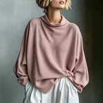 Top Oversized de Gola Alta em Malha Waffle - | Benedita Lisboa