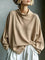 Top Oversized de Gola Alta em Malha Waffle - | Benedita Lisboa