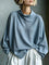 Top Oversized de Gola Alta em Malha Waffle - | Benedita Lisboa