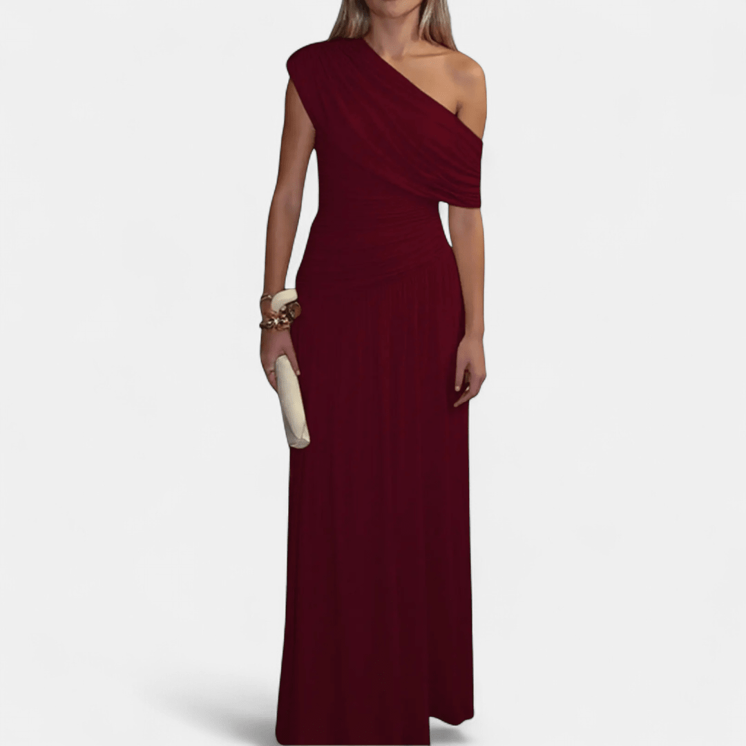 VALENTINA™ – Vestido Midi Plissado Assimétrico Sexy - | Benedita Lisboa