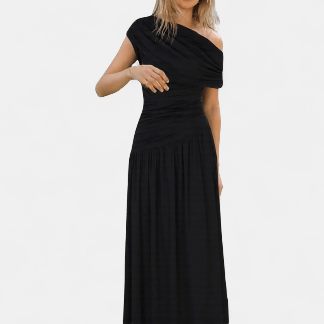 VALENTINA™ – Vestido Midi Plissado Assimétrico Sexy - | Benedita Lisboa