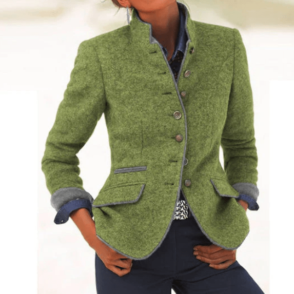 Valeria™ | Cardigan Elegante Com Gola Alta - | Benedita Lisboa