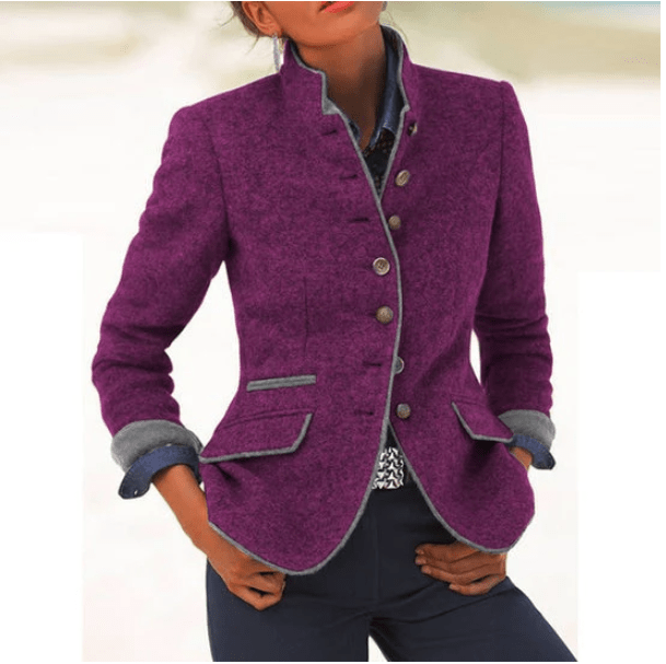 Valeria™ | Cardigan Elegante Com Gola Alta - | Benedita Lisboa