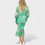 Valeria™ | Vestido Midi em Chiffon Floral - | Benedita Lisboa