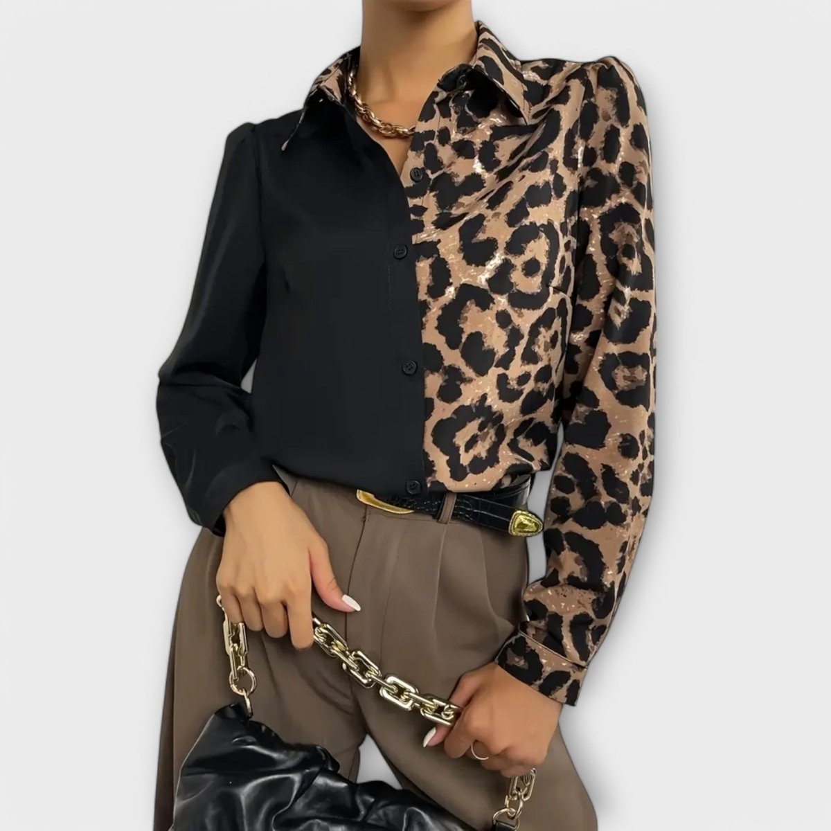 Valetina™ | Blusa de leopardo simples e elegante - | Benedita Lisboa
