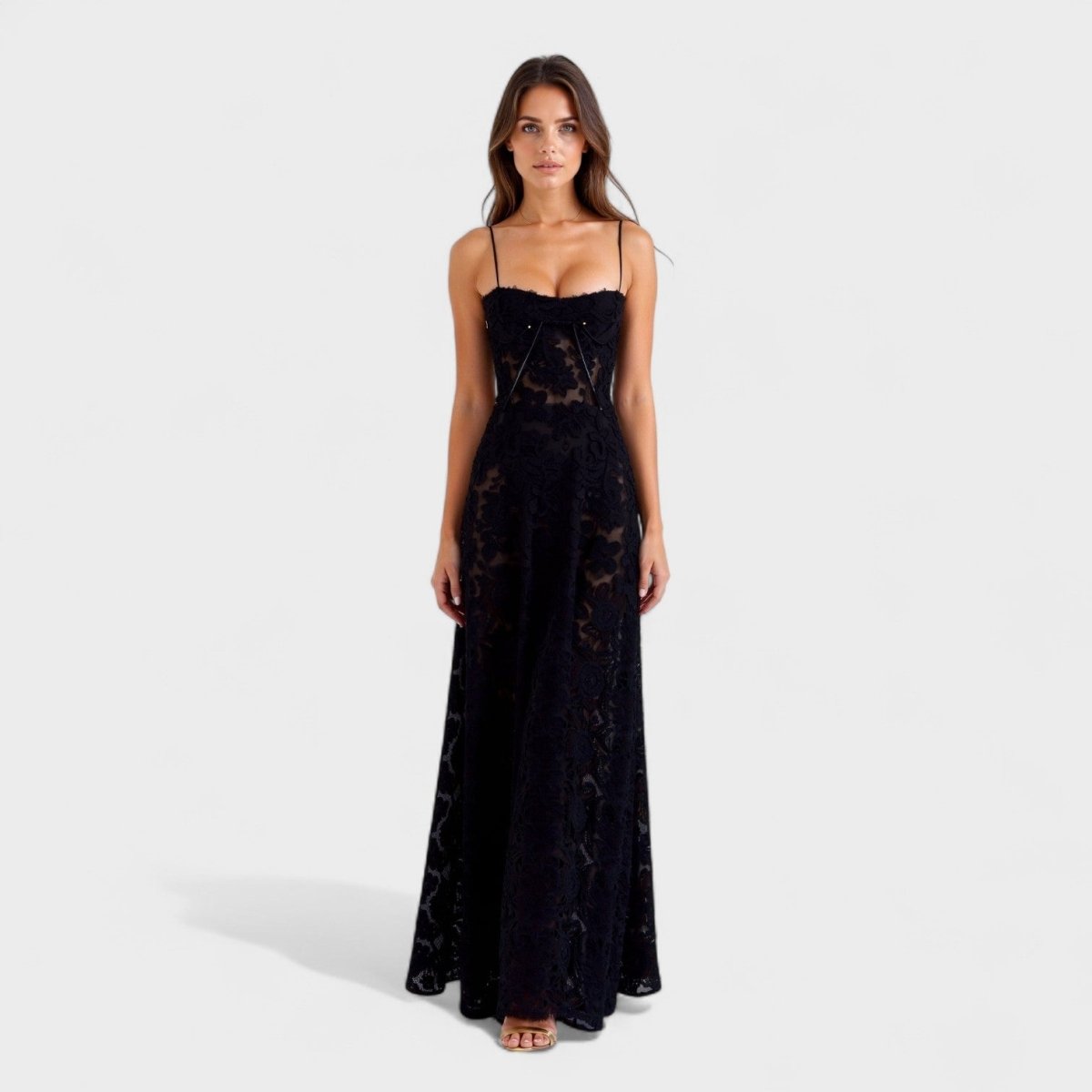 Verona™ | Vestido maxi em renda floral - | Benedita Lisboa