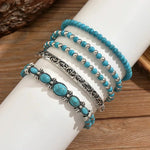 Verónica - Conjunto de Pulseiras com Contas Turquesa - | Benedita Lisboa