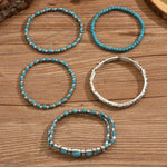 Verónica - Conjunto de Pulseiras com Contas Turquesa - | Benedita Lisboa