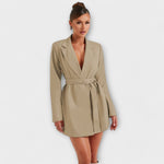 Vestido blazer com decote em V - | Benedita Lisboa