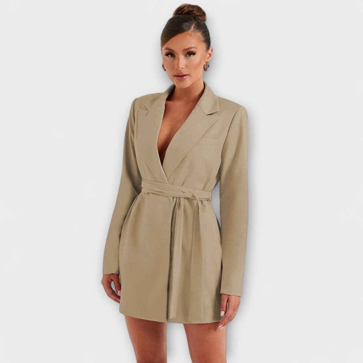 Vestido blazer com decote em V - | Benedita Lisboa