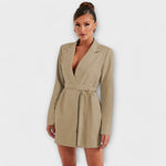 Vestido blazer com decote em V - | Benedita Lisboa