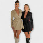 Vestido blazer com decote em V - | Benedita Lisboa