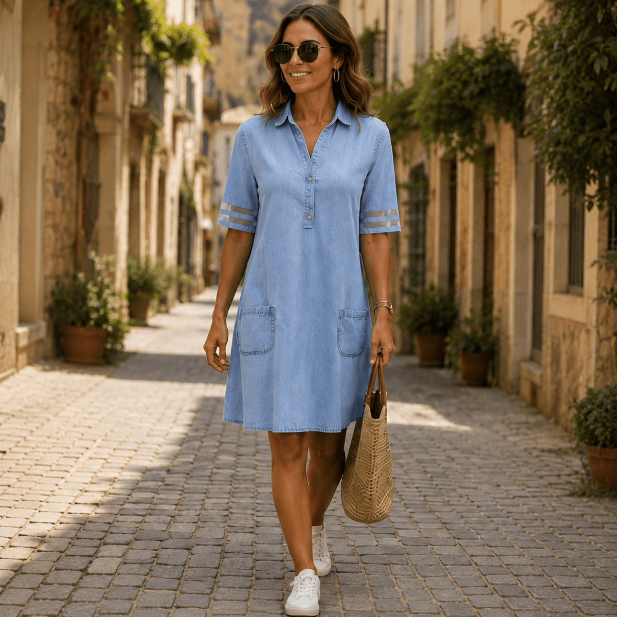 Vestido Bretanha™ | Silhueta Perfeita em Denim - Robes | Benedita Lisboa